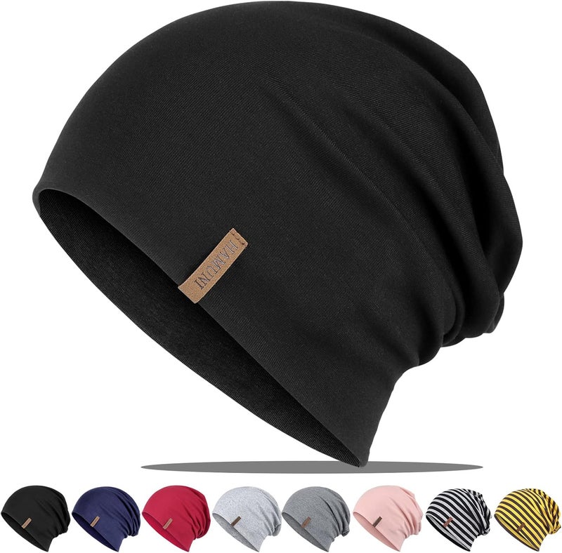 HAMUNI Slouchy Beanie for Women Cotton Beanies Hats Men Lightweight Soft Chemo Headwear Warm Skull Cap for All Seasons - Image 1